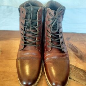 Franco Fortini Dalton Men Leather Brown Boots Sz 10.5‎ Buckle Accents